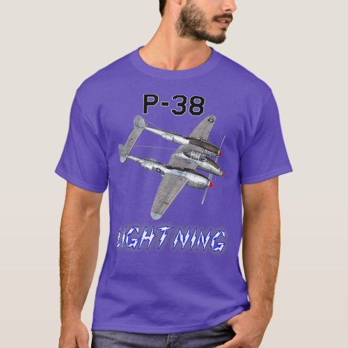 P38 Lightning F Warbird WW2 Plane T_Shirt