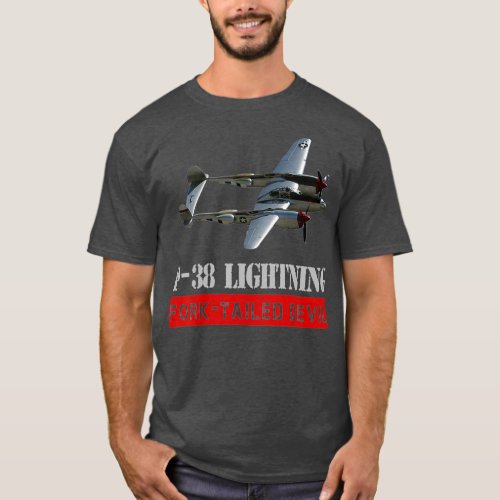 P38 Lightning War bird The fork tailed Devil T_Shirt