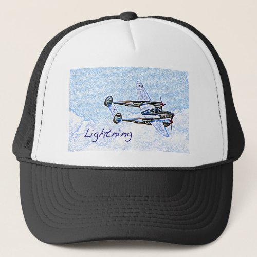 p38 Lightning world war 2 combat aircraft Trucker Hat