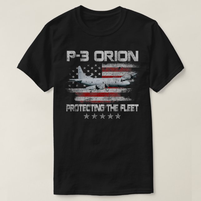 P3 Orion Sub Hunter ASW Airplane Vintage Veterans  T-Shirt (Design Front)