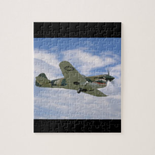 P40 Curtis W/ Fierce Face, Flying_WWII Planes Jigsaw Puzzle