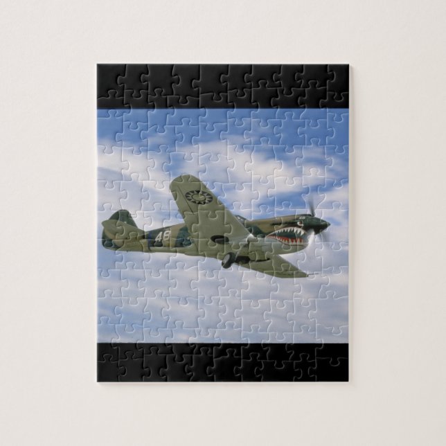 P40 Curtis W/ Fierce Face, Flying_WWII Planes Jigsaw Puzzle (Vertical)