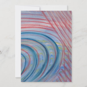 P43 Blue Red Yellow Colorful Abstract Art Thank You Card