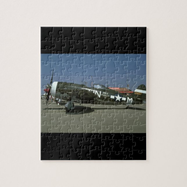 P47, Left View._WWII Planes Jigsaw Puzzle (Vertical)