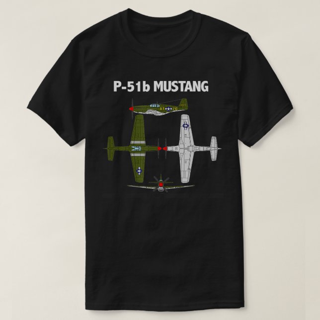 P51 Mustang Aircraft  T-Shirt (Design Front)