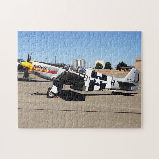P51 Mustang airplane at airshow 252 piece puzzle (Horizontal)