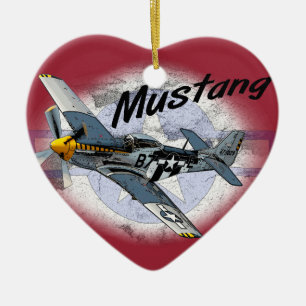 P51 Mustang Ceramic Ornament
