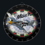 P51 Mustang Dartboard<br><div class="desc">P-51 Mustang flying through the sky, posterized style.</div>