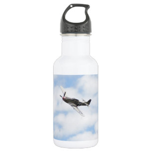 P51 Mustang In Flight Water Bottle