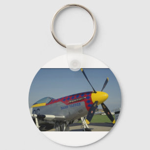 P51 Mustang, nose cone/propeller showing nose art Keychain