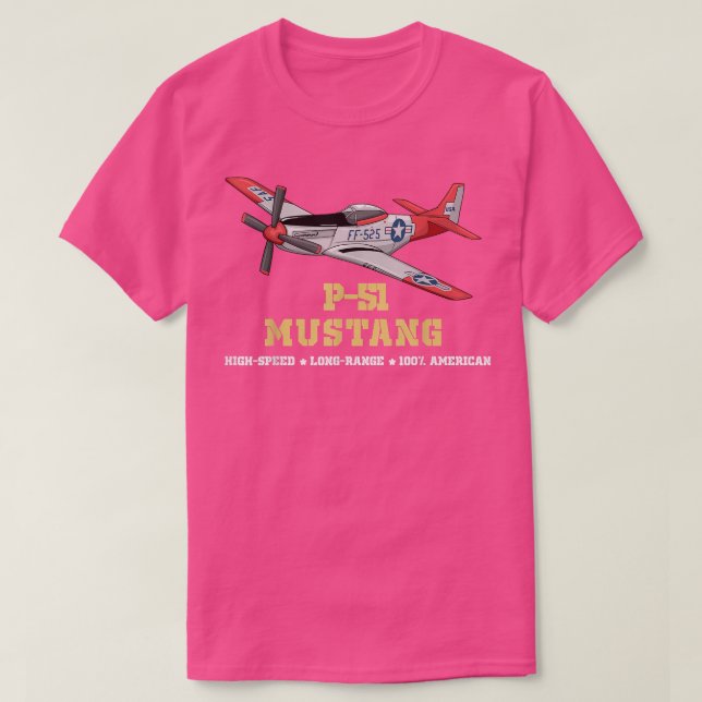 P51 Mustang World War II Fighter Bomber T  T-Shirt (Design Front)
