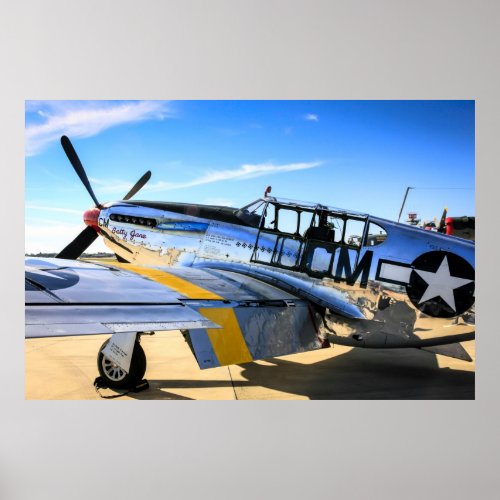P51C Mustang WWII Fighter Plane Poster