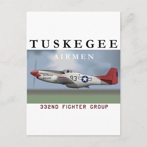 P51D Red Tail fighter flown by Tuskegee Airmen Postcard