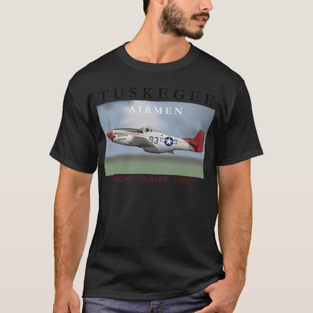 P51D Red Tail fighter flown by Tuskegee Airmen T-Shirt (Front)