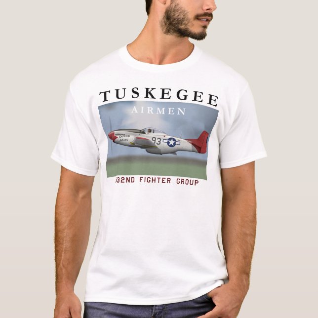 P51D Red Tail fighter flown by Tuskegee Airmen T-Shirt (Front)
