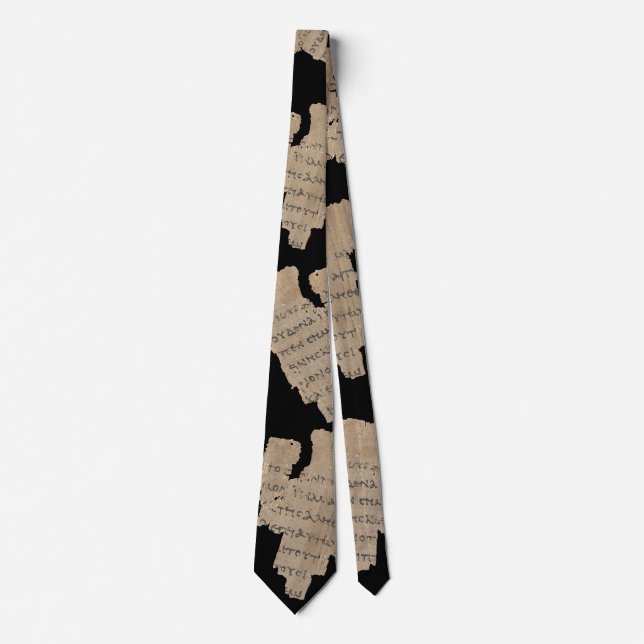 P52 Papyrus Fragment Tie–Earliest New Testament Neck Tie (Front)