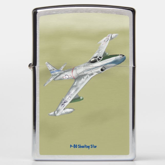 P80 Shooting Star 1950s Jet Fighter Zippo. Zippo Lighter (Front)