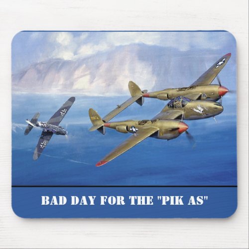 P_38 Aerial Battle with Messerschmitt Mouse Pad