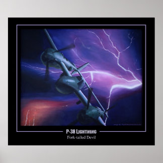 P-38 Lightning Fork-Tailed Devil Poster