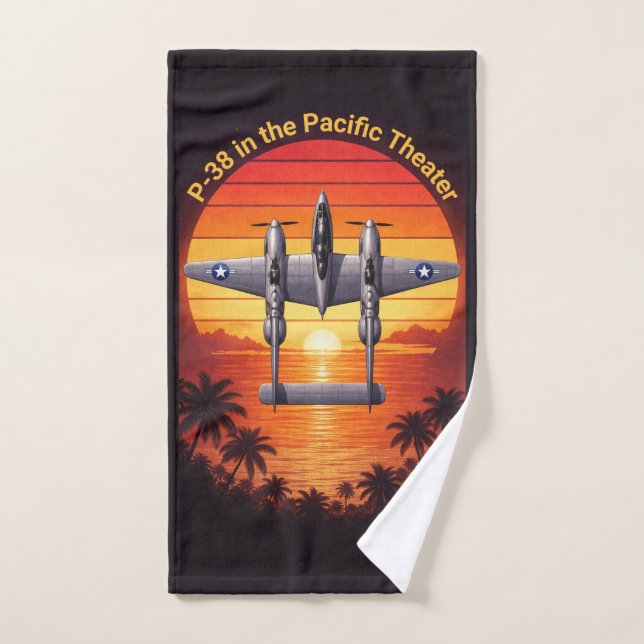 P-38 Lightning in the Pacific Hand Towel (Hand Towel)