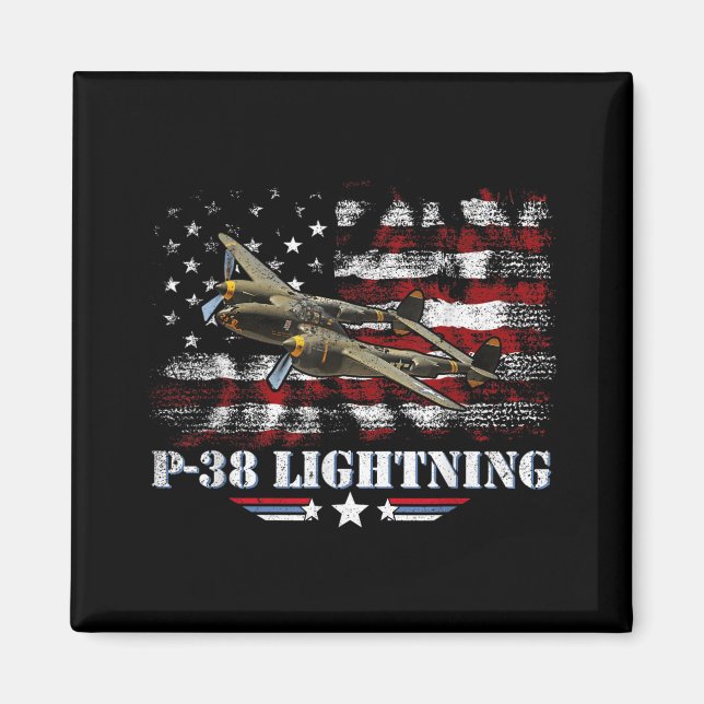 P-38 Lightning P38 Ww2 Aircraft Fighter Jet Pilot  Magnet (Front)