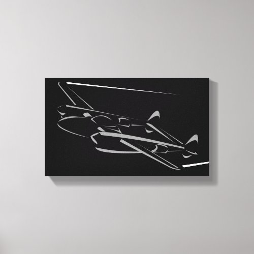 P_38 Lightning Silhouette Canvas Print