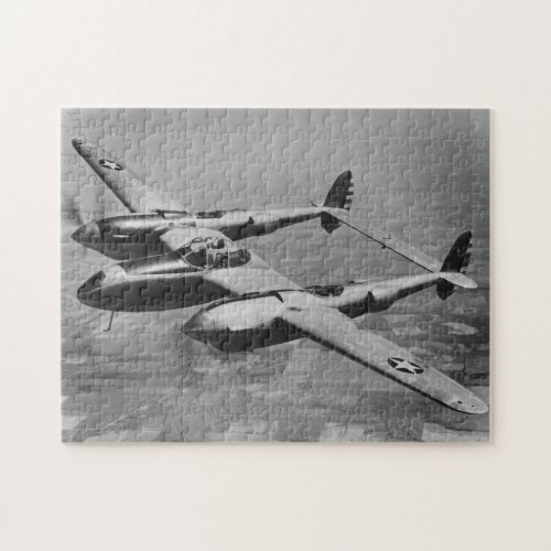 P_38 Lightning wartime aviation photograph Jigsaw Puzzle