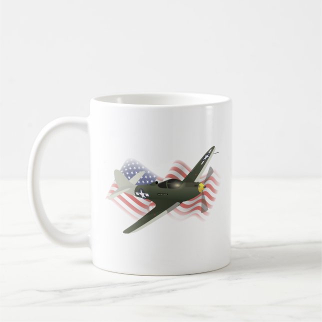 P-39 Airacobra WW2 Airplane Coffee Mug (Left)