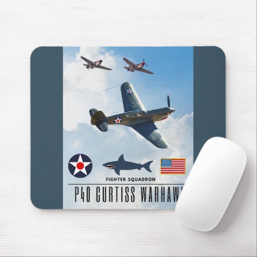 P_40 CURTISS WARHAWK FIGHTER SQUADRON MOUSE PAD