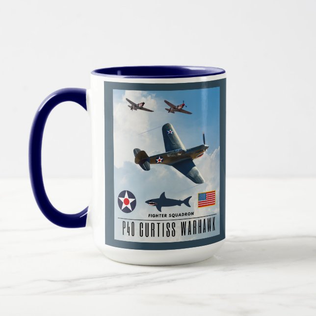 P-40 CURTISS WARHAWK FIGHTER SQUADRON MUG (Left)