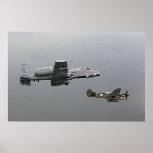 P_40 Tomahawk and A_10 Warthog Poster