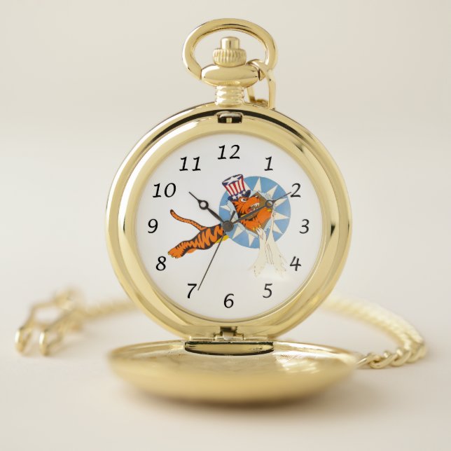 P-40 Warhawk Fighter Plane Nose Art Pocket Watch (Inside)