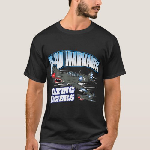 P_40 Warhawk Flying Tigers Warbirds T_Shirt