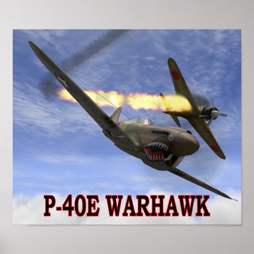 P_40 WARHAWK vs A6M2 ZERO POSTER