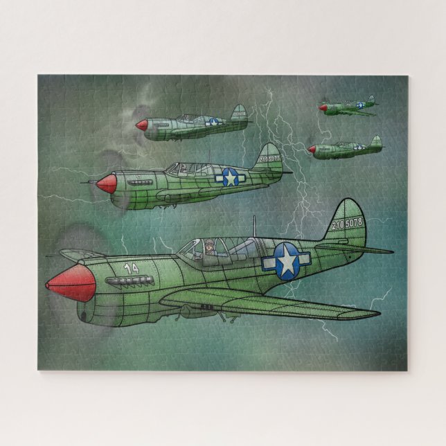 P-40 Warhawks Flying is a Storm Puzzle 520 Pieces (Horizontal)