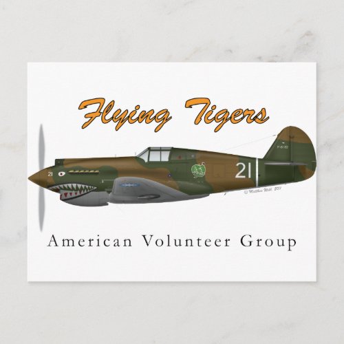 P_40B Flying Tigers Postcard