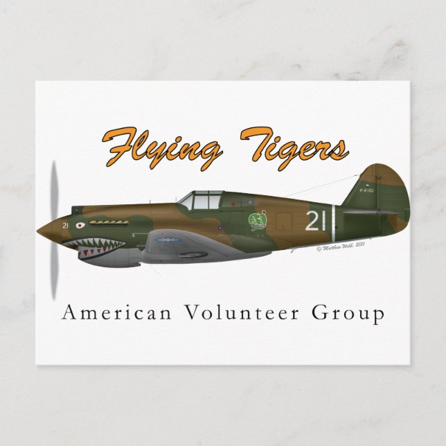 P-40B Flying Tigers Postcard (Front)