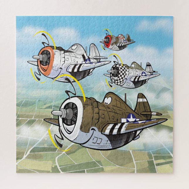 P-47 thunderbolt cartoon planes jigsaw puzzle (Vertical)