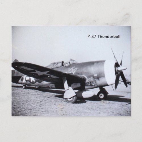 P_47 THUNDERBOLT WWII  aircraft Postcard
