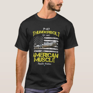 P 47 Thunderbolt WWII Airplane American Muscle Gif T-Shirt