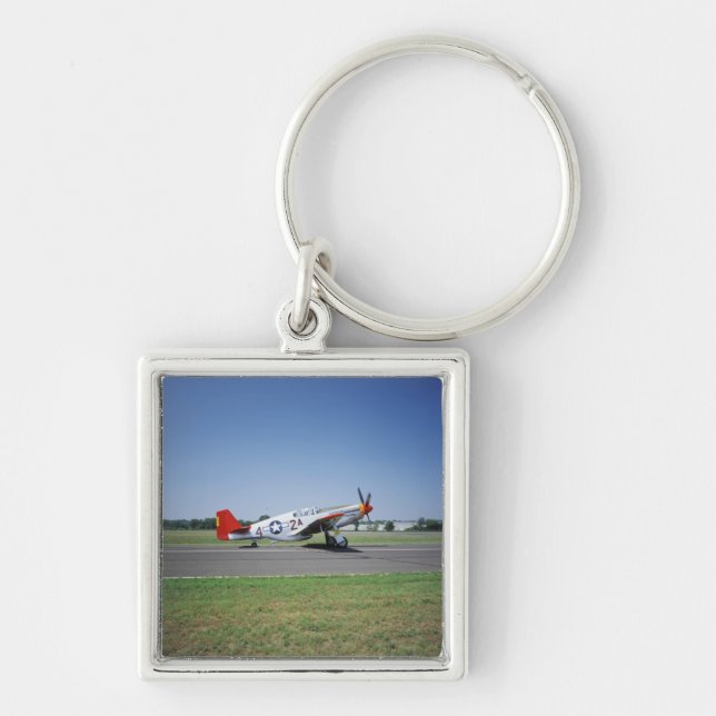 P-51 C Tuskegee Red Tail airplane at the CAF Air Keychain (Front)