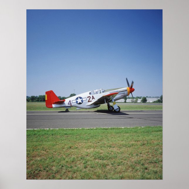 P-51 C Tuskegee Red Tail airplane at the CAF Air Poster (Front)