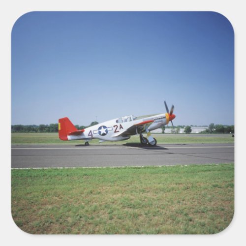 P_51 C Tuskegee Red Tail airplane at the CAF Air Square Sticker