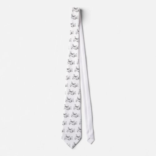 P_51 MUSTANG black and white Neck Tie