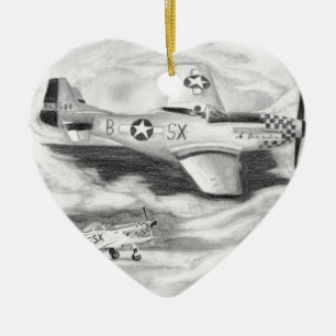 (P-51) Mustang Ceramic Ornament