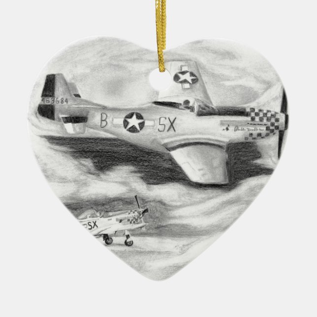 (P-51) Mustang Ceramic Ornament (Front)