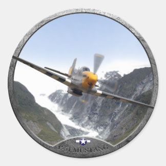 P-51 Mustang Classic Round Sticker