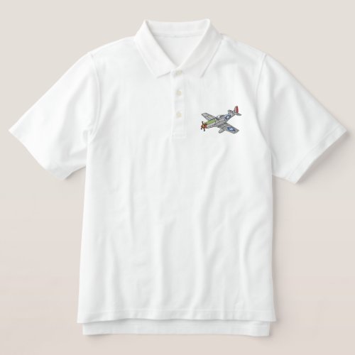 P_51 Mustang Embroidered Polo Shirt