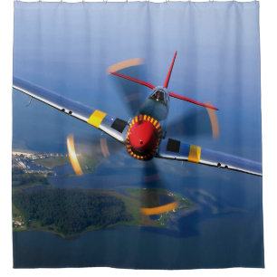 P-51 Mustang Fighter Airplane Shower Curtain