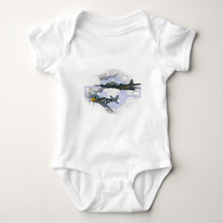 P-51 Mustang flying escort Baby Bodysuit